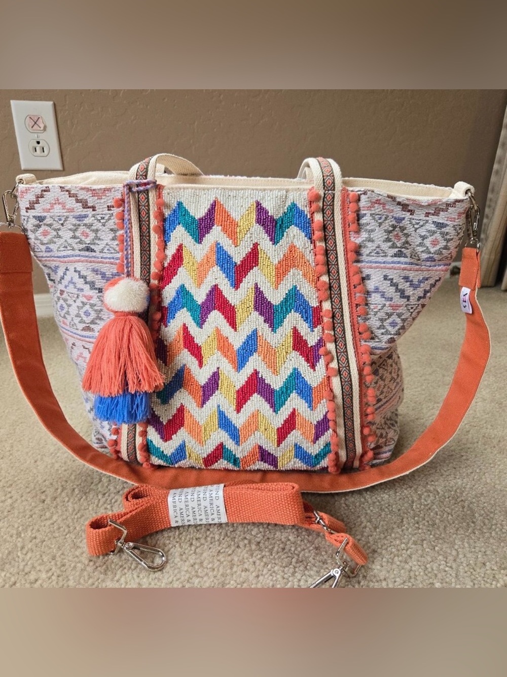 America and beyond shoulder tote NWT